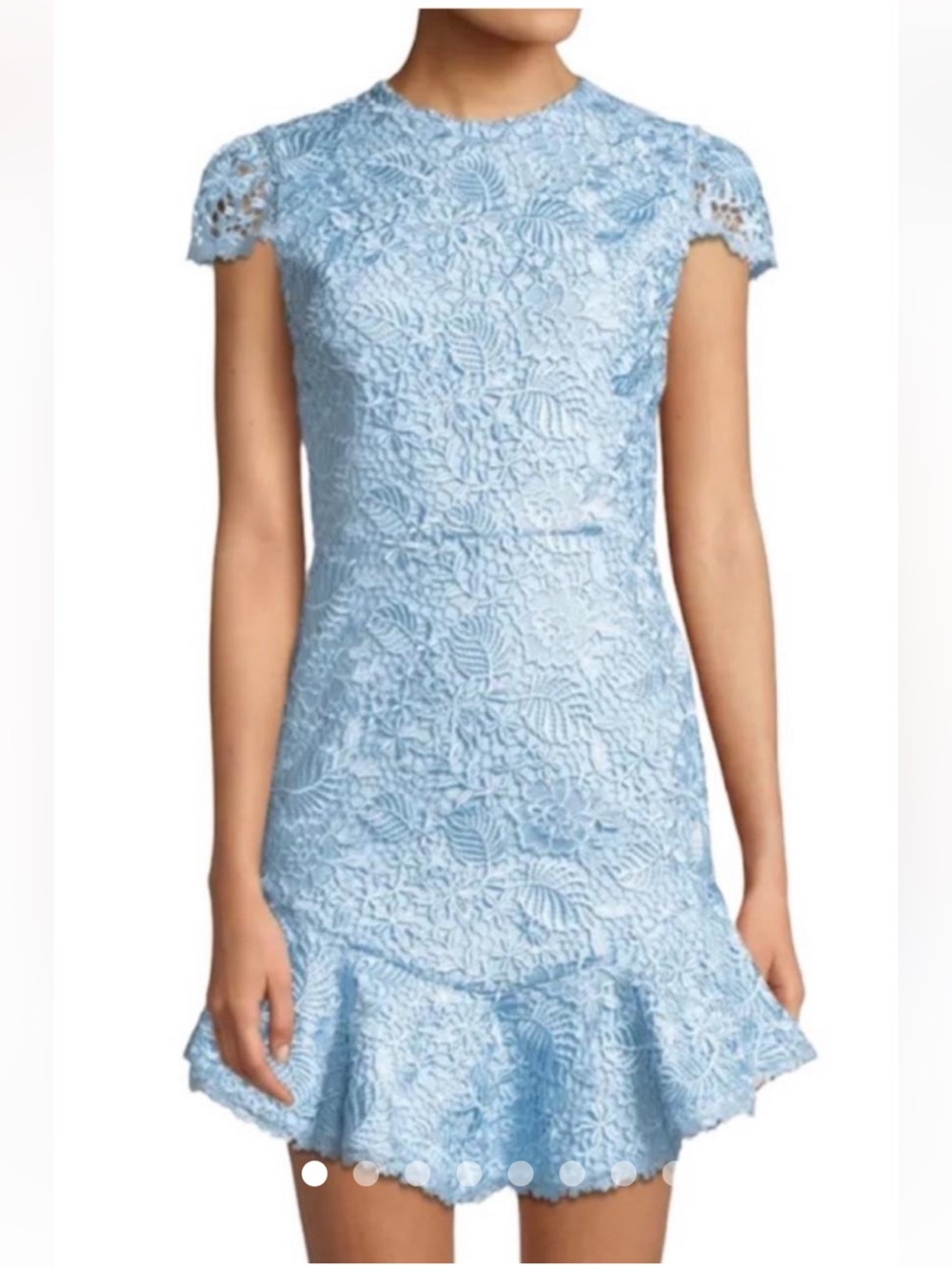 Alice + Olivia Dress - Lace Fit & Flare Mini in Light Blue